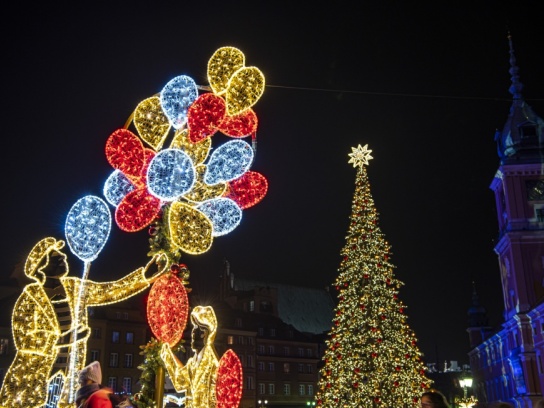 Warszawa iluminacja świąteczna